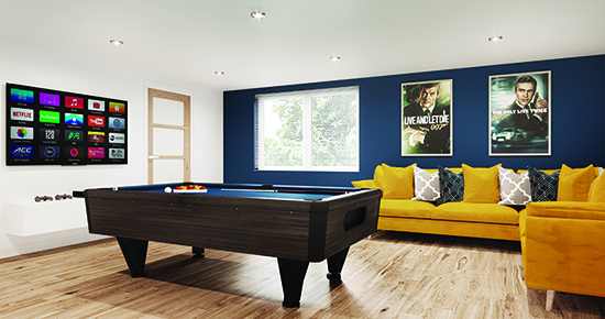 luxury holiday cottage games room