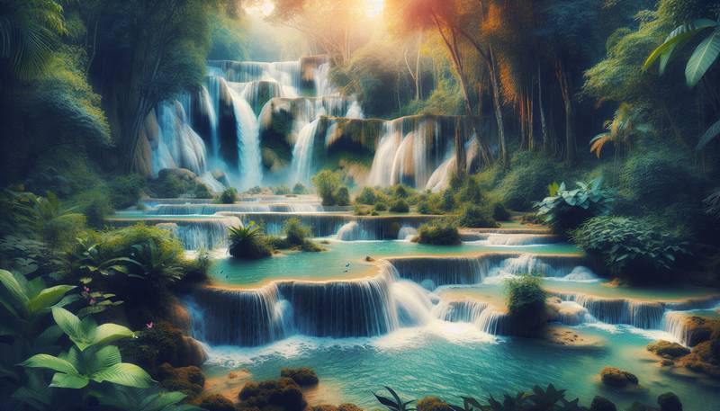 Kuang Si Falls: Laos Cascading Turquoise Water Paradise