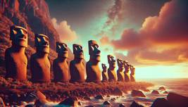 The Remote Easter Island, Chile: Moai Statues